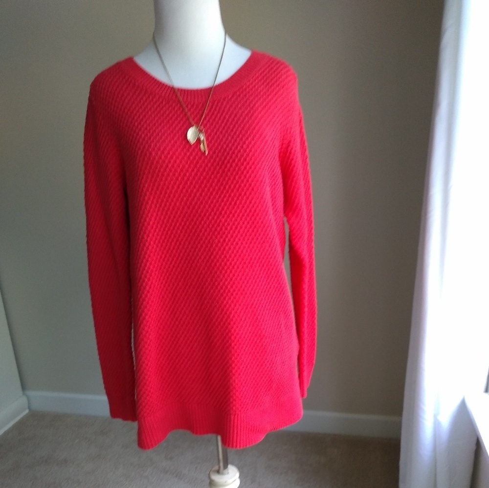 🎄Euc Gap sweater-orangy red scoop neck